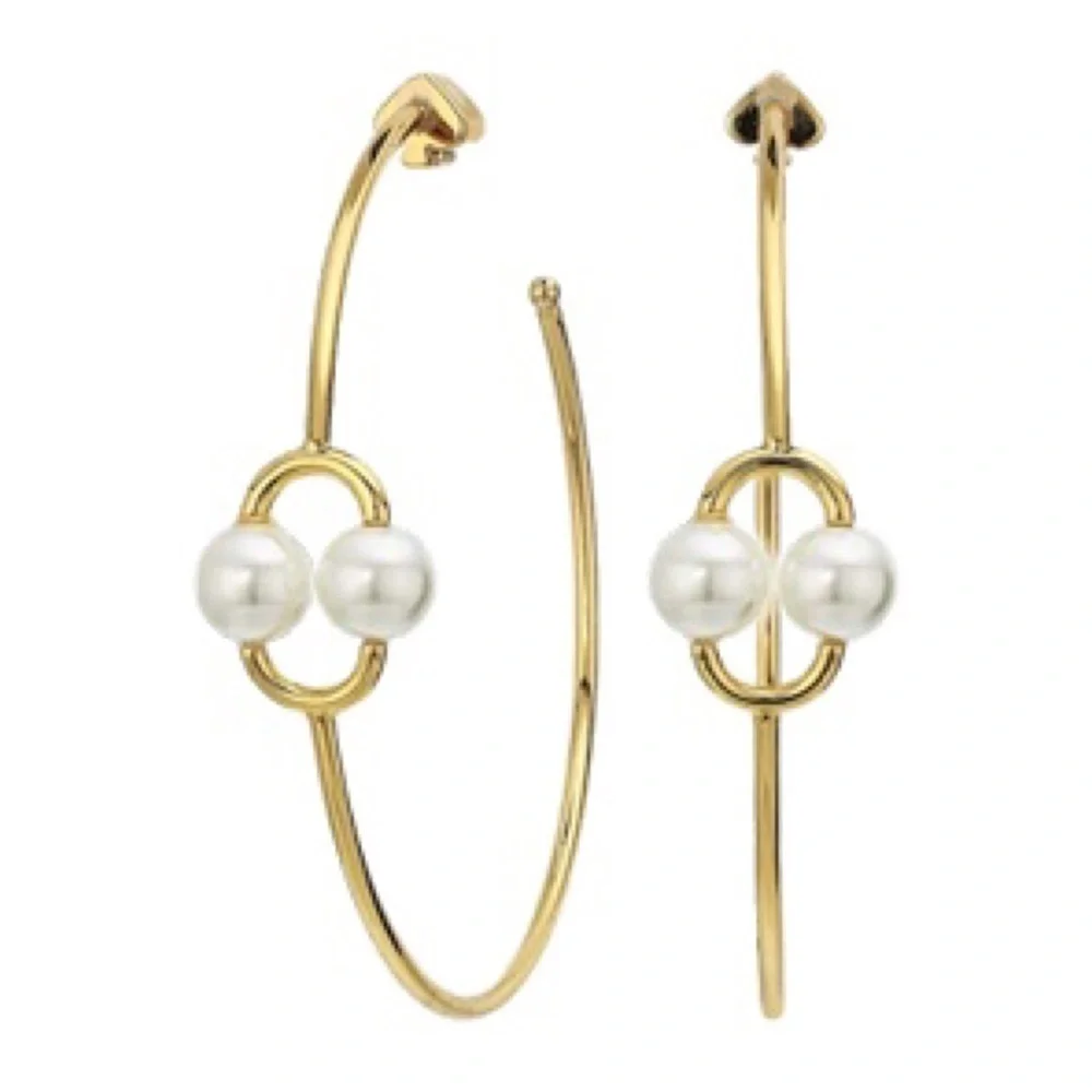 KATE SPADE • Nouveau Pearl Hoop Earrings - Picture 1 of 5